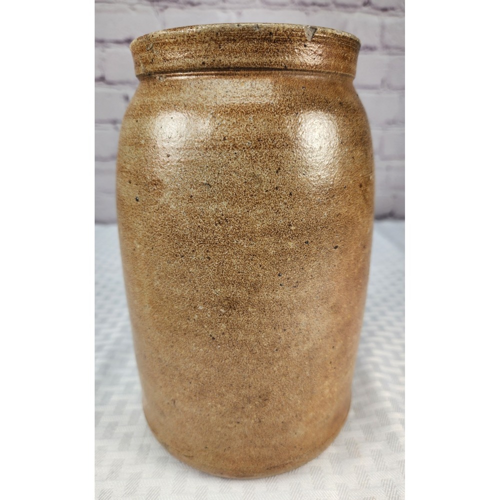 1900's Vintage Antique Stoneware Pottery Crock Canning Jar Rustic Decor
